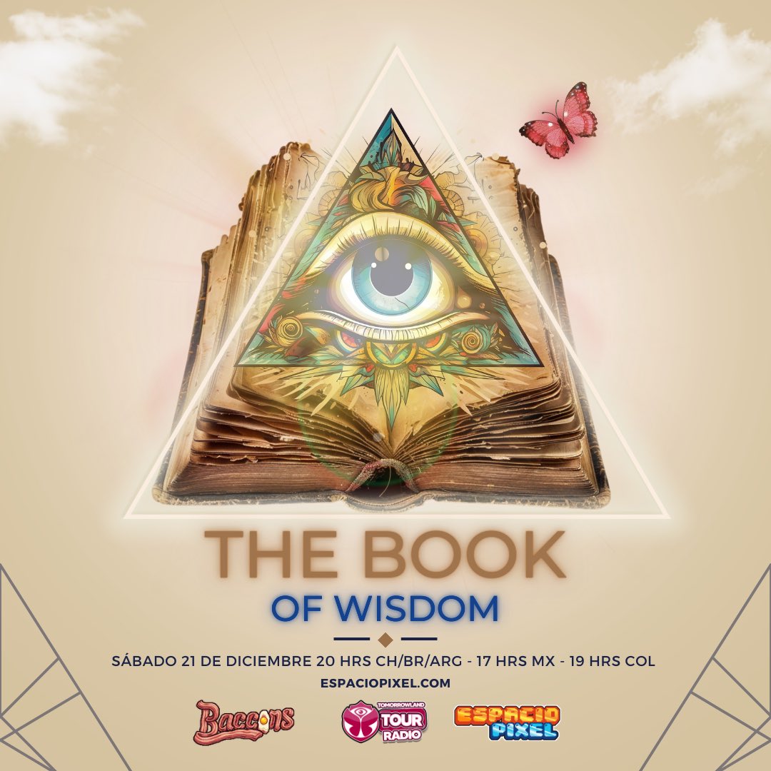 ¡Únete a nosotros en Tomorrowland Tour Radio! El próximo Sábado 21 de diciembre.

Un evento que te llevará a un viaje sensorial único🧑‍🚀🚀🌟

Mezcla en vivo, juegos, grandes premios y mucha diversión.👽

📖👁️‍🗨️The Book of Wisdom 👁️‍🗨️📖

💙 EspacioPixel.com 🧡