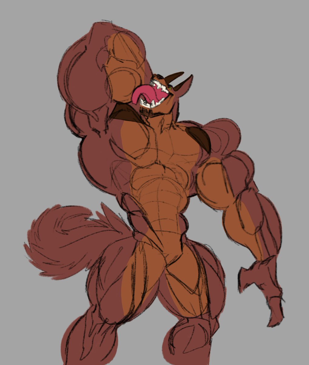 Lukas is such a tease, he grins as his eyes locked on you, he flexes one of his enormous bicep
I bet you'd rather your tongue there than his, right?