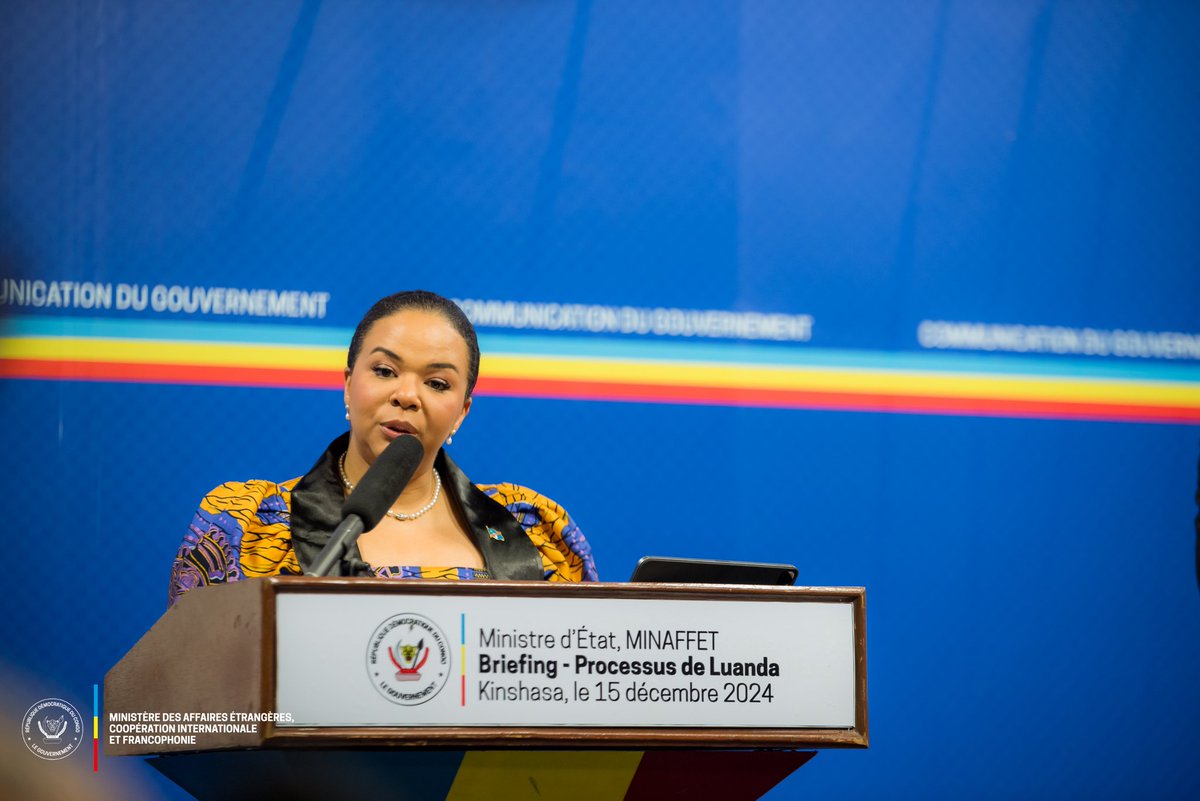 RDC_Minafet's tweet photo. Ce dimanche 15 décembre, lors du briefing de presse sur le processus de Luanda, la Ministre d’État, Thérèse Kayikwamba Wagner (@RDCongoMAE) a déclaré : "En arrivant à Luanda, le Chef de l’État a tenu à saluer les efforts de la médiation angolaise. Les Présidents Tshisekedi et Lourenço étaient mobilisés pour la paix, mais le Président rwandais n’a même pas daigné répondre à l’invitation de son homologue angolais."
#BendeleEkweyaTe 

@Presidence_RDC 
@PrimatureRDC 
@Com_mediasRDC