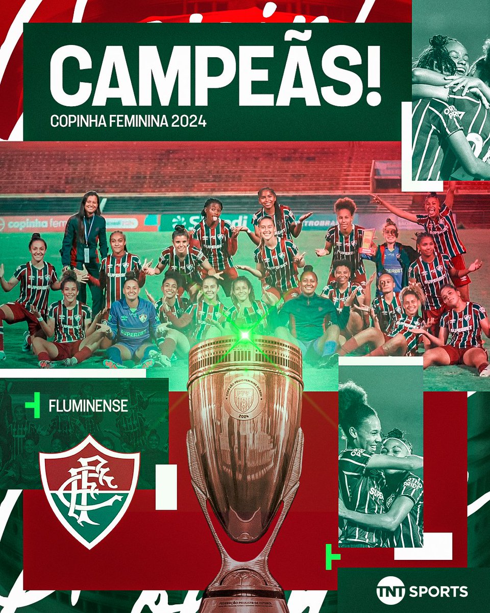 TNTSportsBR's tweet photo. GUERREIRAS TRICOLORES SÃO CAMPEÃS DA COPINHA FEMININA! 🇭🇺🇭🇺 O Flu superou o Inter e se sagrou campeão! https://t.co/wHTHYLgDan