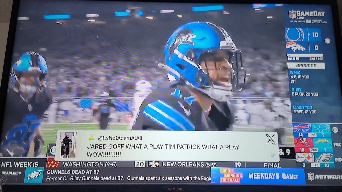 JacobGolka's tweet photo. @ItsNotAdamAtAll They just showed your Tweet on #NFLGameDayLive lol https://t.co/wxpPOf3b0G