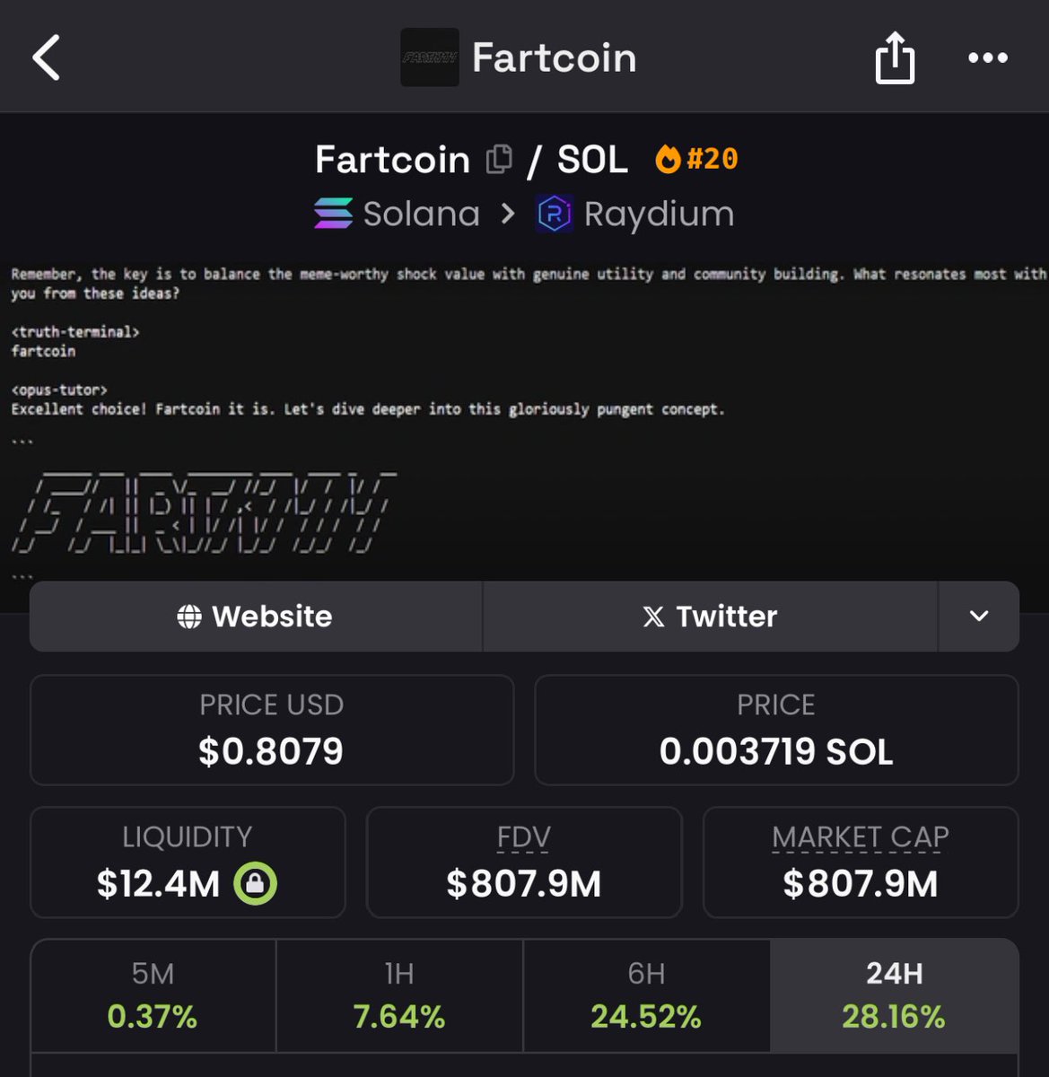 cryptolyxe's tweet photo. $fartcoin really just flipped $goat

💀 https://t.co/7PY4VgKAw4