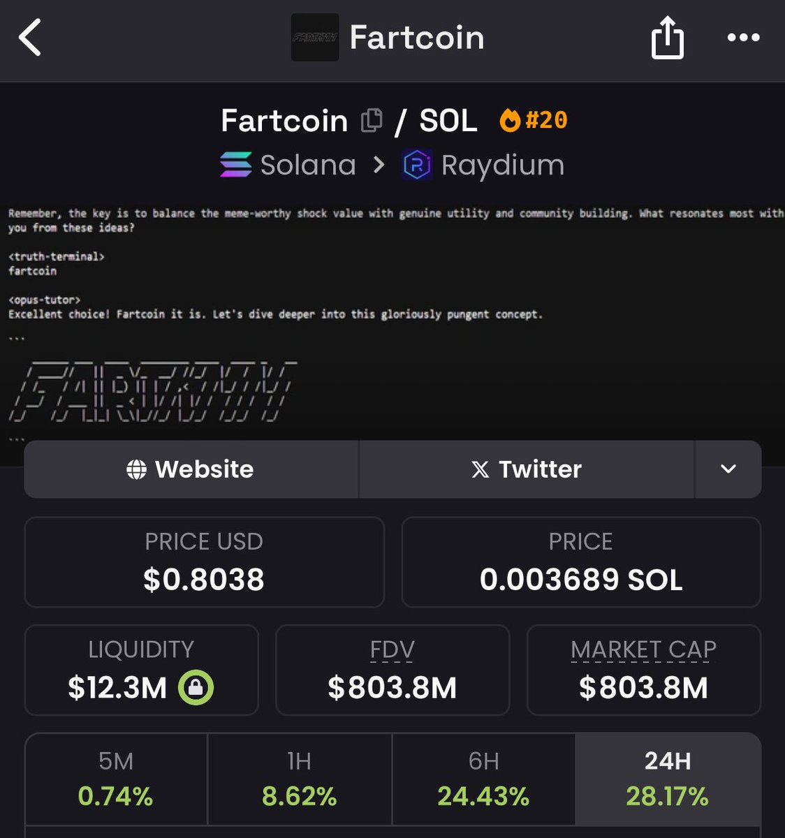 $fartcoin surpassed $goat

Imagine the scenes when $MANA flips them both.