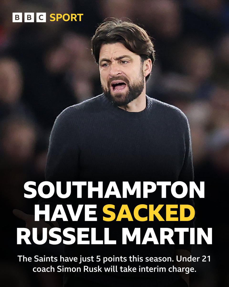 A heavy defeat at home this evening and the Saints are now looking for a new head coach. 

#BBCFootball
