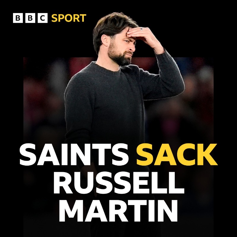 solentsport's tweet photo. ❌ Russell Martin has been sacked by #SaintsFC following tonight's 5-0 defeat to Tottenham

Current Under-21s boss Simon Rusk will lead the team on an interim basis until a new manager is appointed