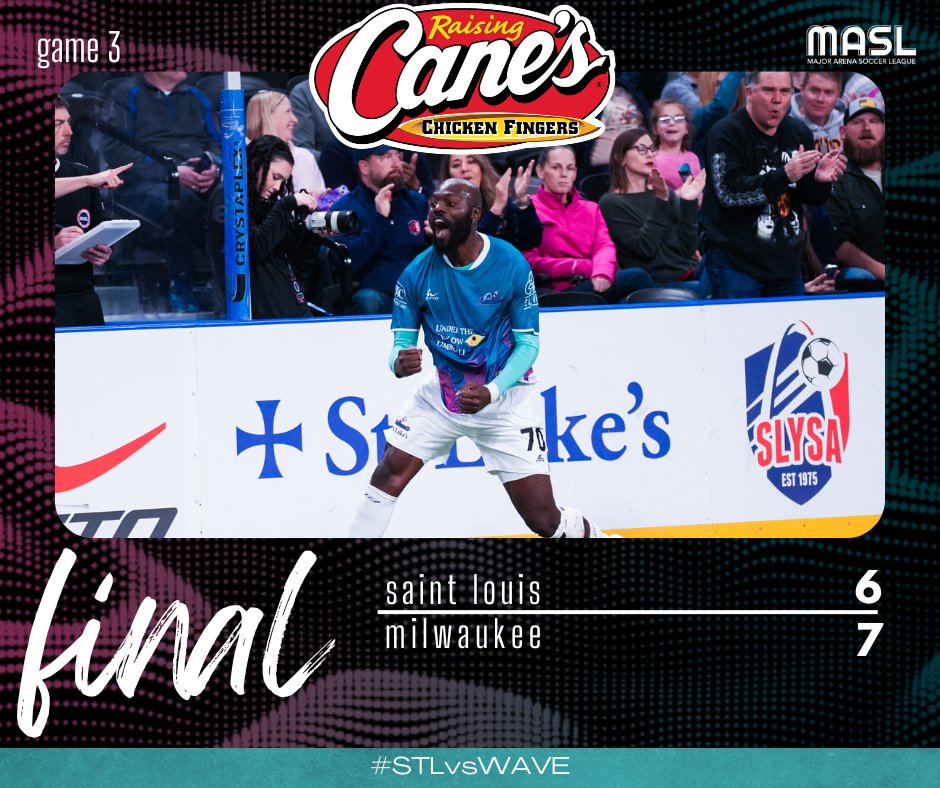 stlouisambush's tweet photo. Final score brought to you by Raising Canes: Ambush fall 7-6 in a hard-fought battle.

We’re back home this Friday, December 20th — don’t miss it! Let’s bounce back together, Ambush Nation. 💥⚽

Get your tickets now at https://t.co/CuEiQuqKs0 🎟️
#GoAmbush | #MASL https://t.co/yZEcYPkvrP