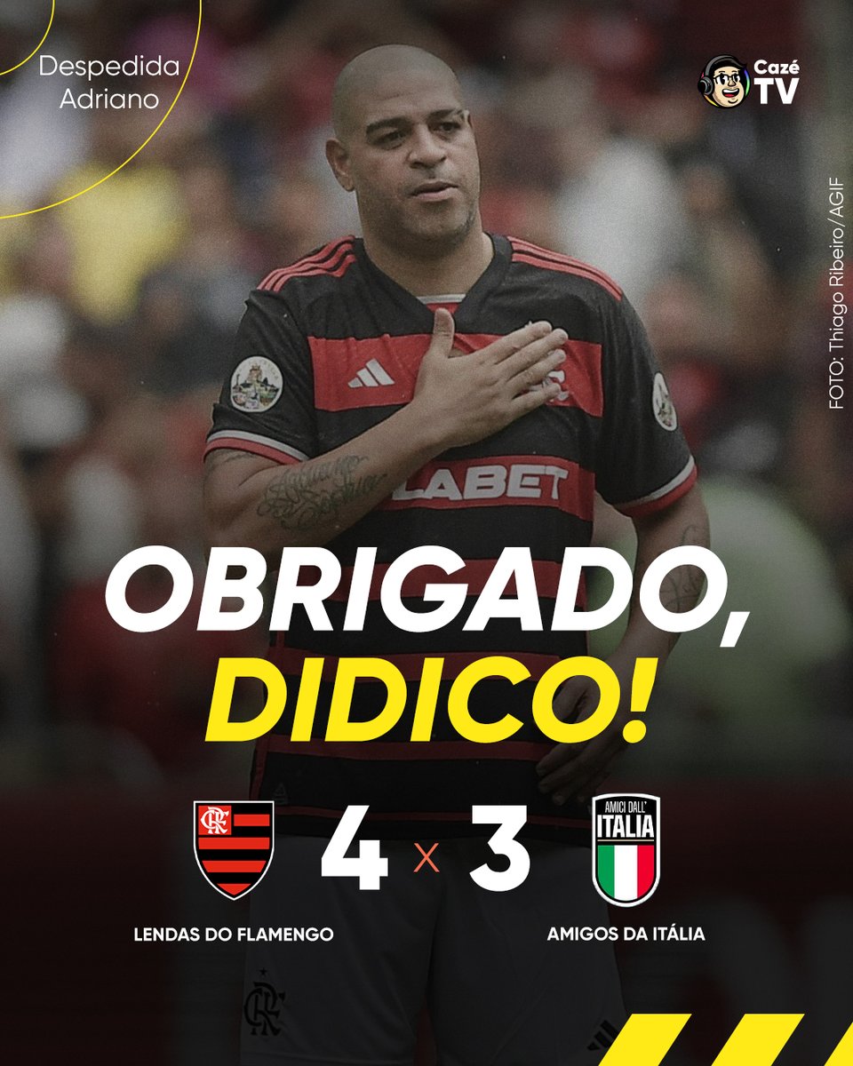 CazeTVOficial's tweet photo. 👑👑👑 UMA VEZ IMPERADOR, SEMPRE IMPERADOR! FOI LINDA A DESPEDIDA DO ADRIANO NO MARACANÃ! 👏👏👏 Venceu quem acompanhou a carreira do Didico! ❤️
#AdrianoImperador #Didico #Flamengo https://t.co/9FTlO82h57