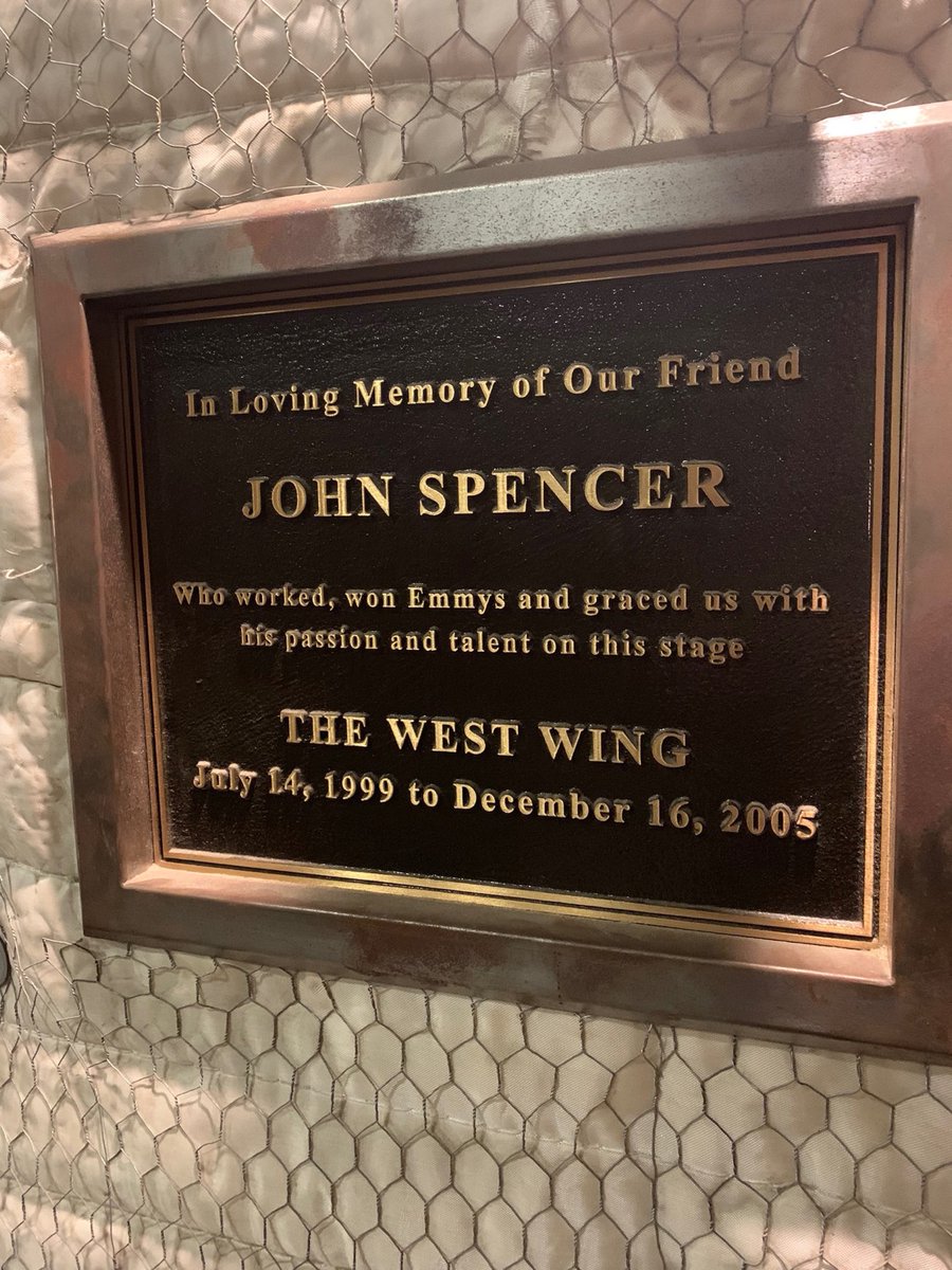 "In loving memory of our friend, John Spencer, who worked, won Emmys and graced us with his passion and talent on this stage"
THE WEST WING (July 14, 1999 to December 16, 2005)