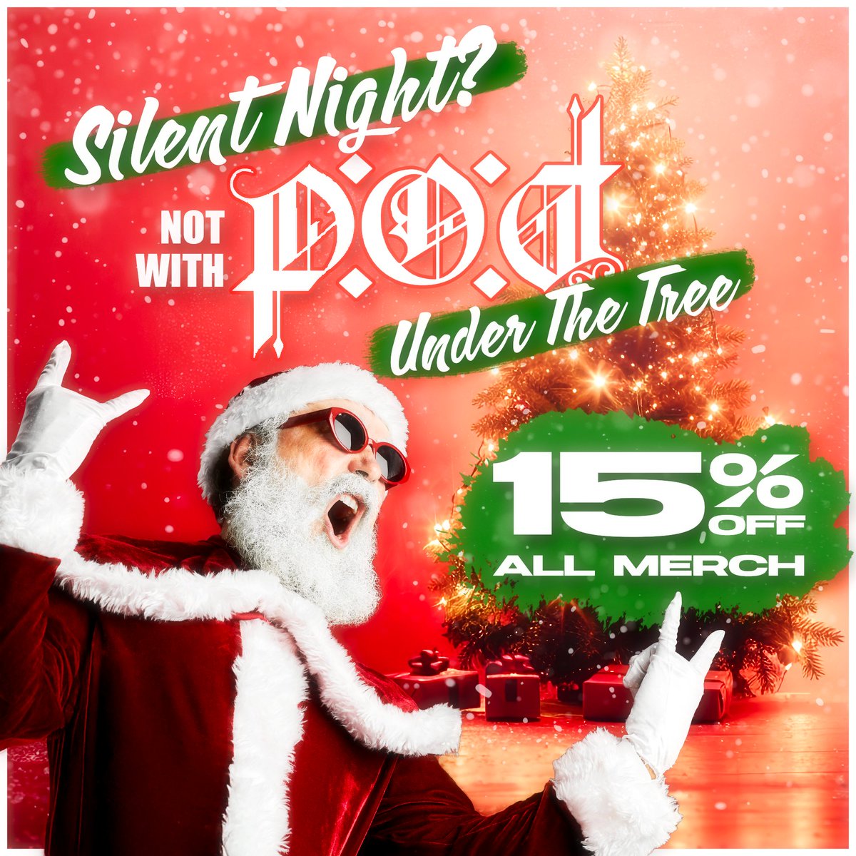 🎄This holiday season, let us help you rock out with 15% OFF ALL MERCH. Don’t miss your chance to snag your favorites—shop now and celebrate the season with P.O.D.!

Shop Now: l8r.it/F0qf