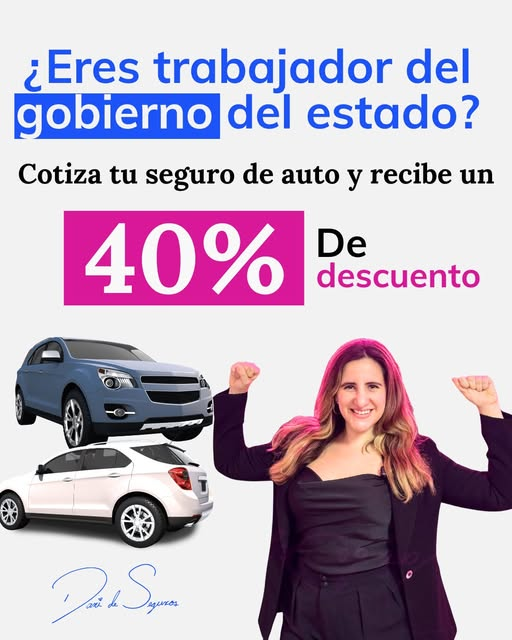 danideseguros's tweet photo. ¿Trabajas en el gobierno o eres jubilado?
Ahorra hasta un 40% en tu seguro de auto y conduce con total tranquilidad. 
¡Protege tu auto y ahorra con Dani de Seguros! https://t.co/TvHZeGmgq1