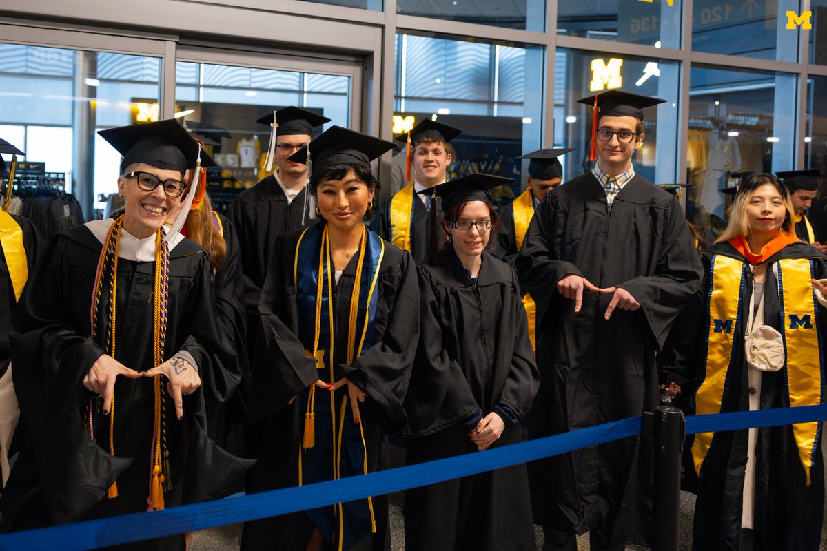 UMich's tweet photo. U-M’s 2024 Winter Commencement celebration is about to begin inside Crisler Center. Livestream: https://t.co/XqVzggT2nv #MGoGrad https://t.co/YryCux41w1
