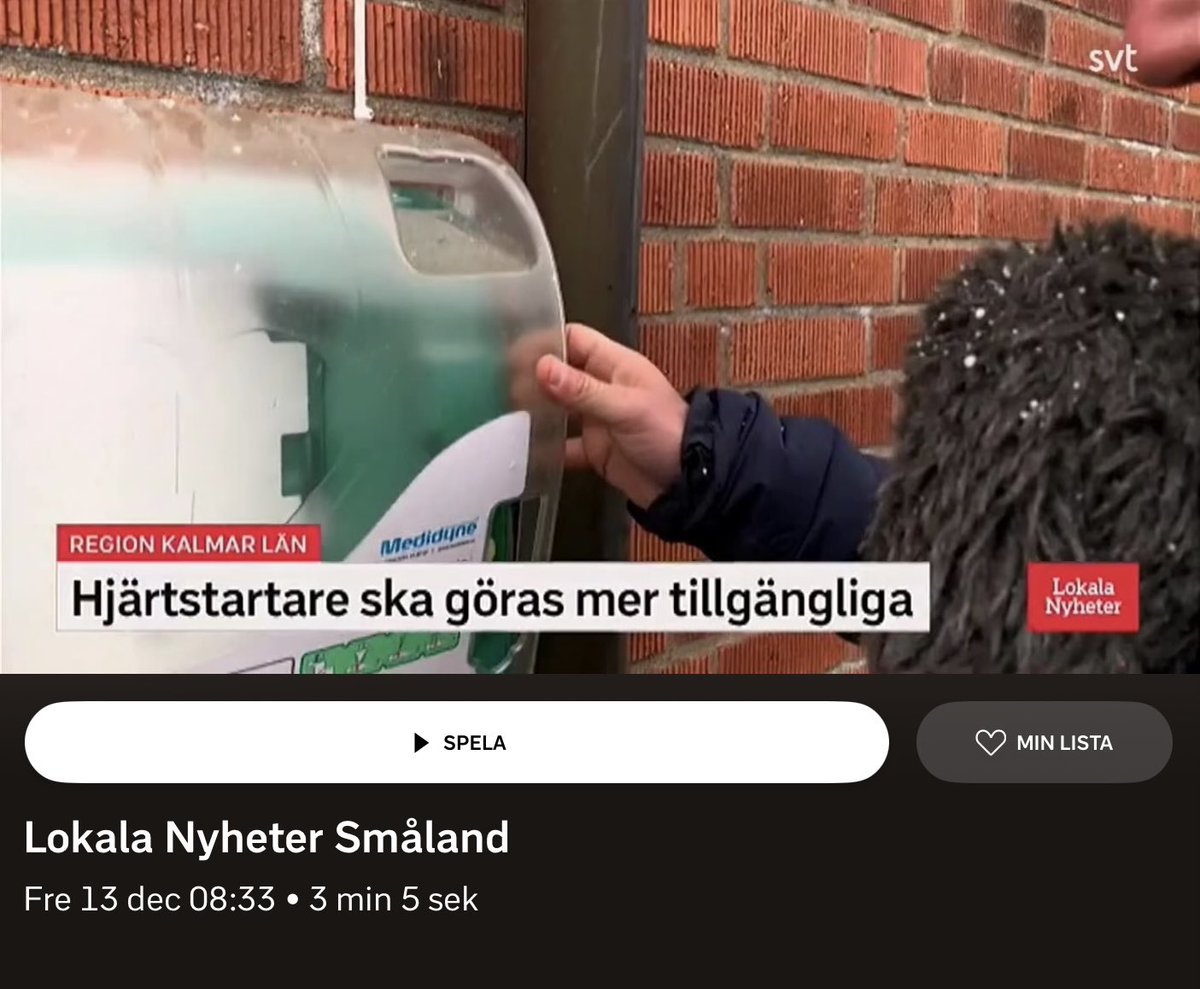 Stefan Jutterdal (@stefanjutterdal) on Twitter photo Vi är väldigt stolta och glada för att Region Kalmar län tillstyrkte vårt #medborgarförslag! Läs mer i färskt blogginlägg här stefanjutterdal.se/2024/12/15/en-…
<a href="/hjartuppropet/">Hjärtuppropet</a>
#hjärtstartare #hjärtuppropet Vi är väldigt stolta och glada för att Region Kalmar län tillstyrkte vårt #medborgarförslag! Läs mer i färskt blogginlägg här stefanjutterdal.se/2024/12/15/en-…
<a href="/hjartuppropet/">Hjärtuppropet</a>
#hjärtstartare #hjärtuppropet