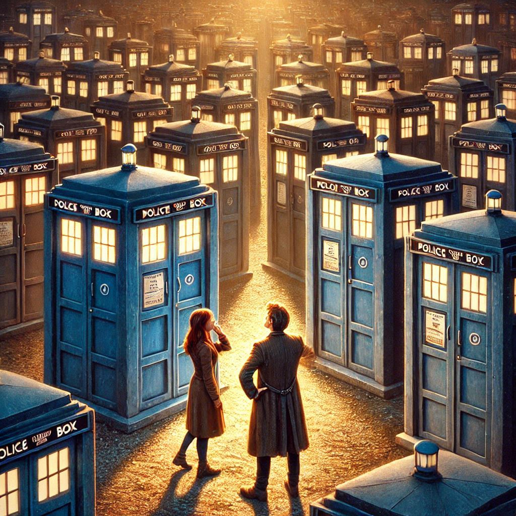 ButterPecanP1e's tweet image. #MeVsTheWorldOfDoctorWho #AIArt #GeneratedAI
#Tardis #11THDoctor #ClaraOswald 
Eeeny meeny miney mo....