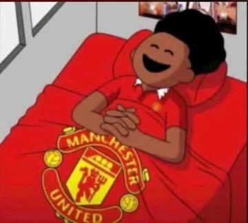 TheMorrisLand's tweet photo. @ManUtd We are Manchester United and this is how I will sleep tonight 🥰 love you 🤗 https://t.co/zwy6X1qCRm