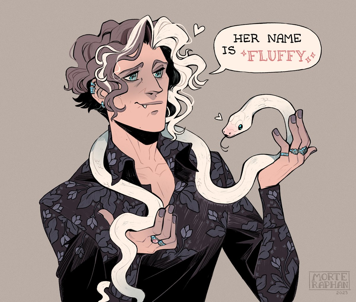 Some people are wondering why a vampire has a snake. It's a touching story in three acts: