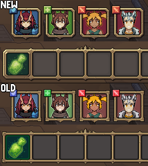 Undeadpixelgame's tweet photo. Visual updates on our UI!

#gamedev #pixelart https://t.co/kzUu4tUpTD