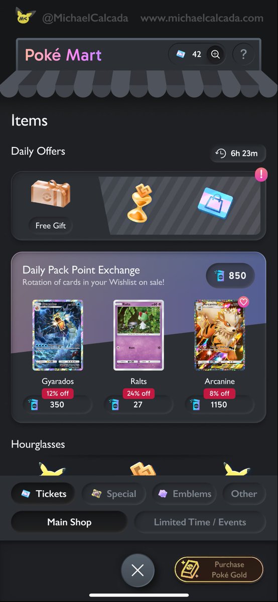 michael_calcada's tweet photo. Daily rotation of cards on sale for pack points in new shop concept in #PokemonTCGPocket 

Do you think the daily rotation should include all cards, only cards you don’t have, or only wish list cards? Are the discounts I proposed fair?

Let me know your thoughts and ideas! https://t.co/pUNtBiTaR4
