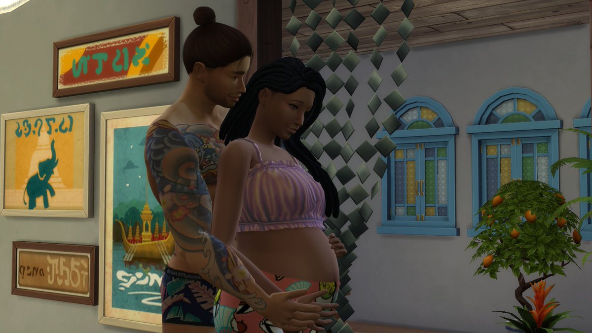 IsraSimlish's tweet photo. Tras unos meses post boda, las noticias de embarazo llegaban a la familia Stanf - Fyres, mientras disfrutaban un fin de semana en Tomarang! ¿Qué será? #LosSIms4 #Sims4Legacy #SimsEs https://t.co/dSM18K7pBR