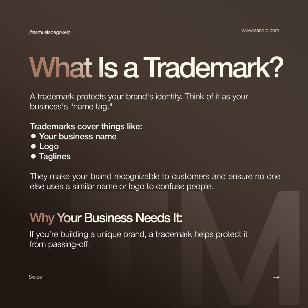 samueladegokeLP's tweet photo. While trademark protects your brand identity, copyright secure your creative works. Knowing which one your business needs can make all the difference.

 #IPL #trademark #copyright https://t.co/RXYsSBK0zW