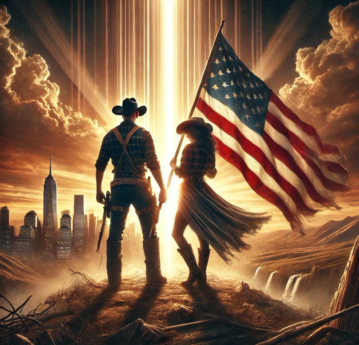 williammichael's tweet image. America stands apart as a beacon of freedom, resilience, and faith—a nation forged by those who said “no” to tyranny and built a new world on the foundation of God. The strength of America lies in its uniqueness: a land of cowboys and cowgirls, innovators, and dreamers who refuse…