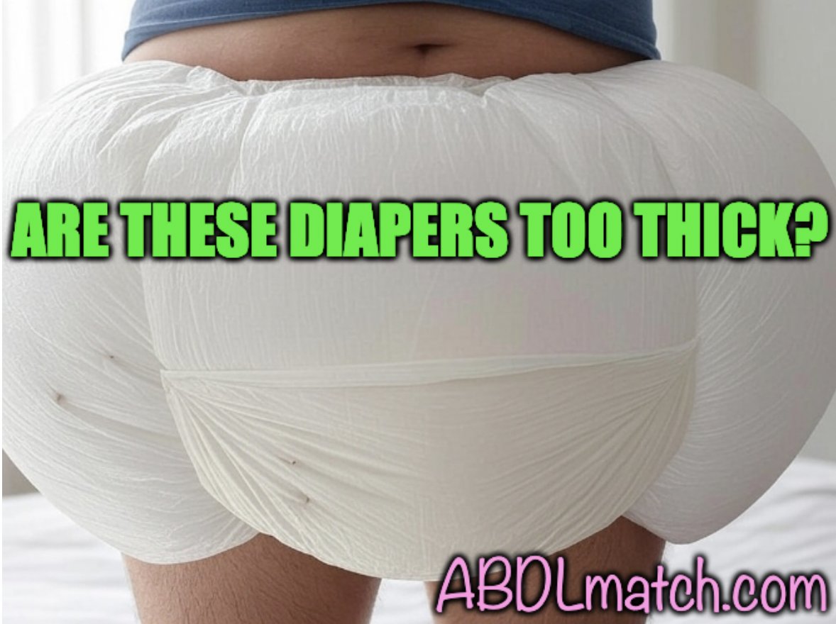 ABDLmatch's tweet photo. Are these diapers too thick?

I don't think so! The thicker the better! 

Am I right? https://t.co/uNJ1znXy00