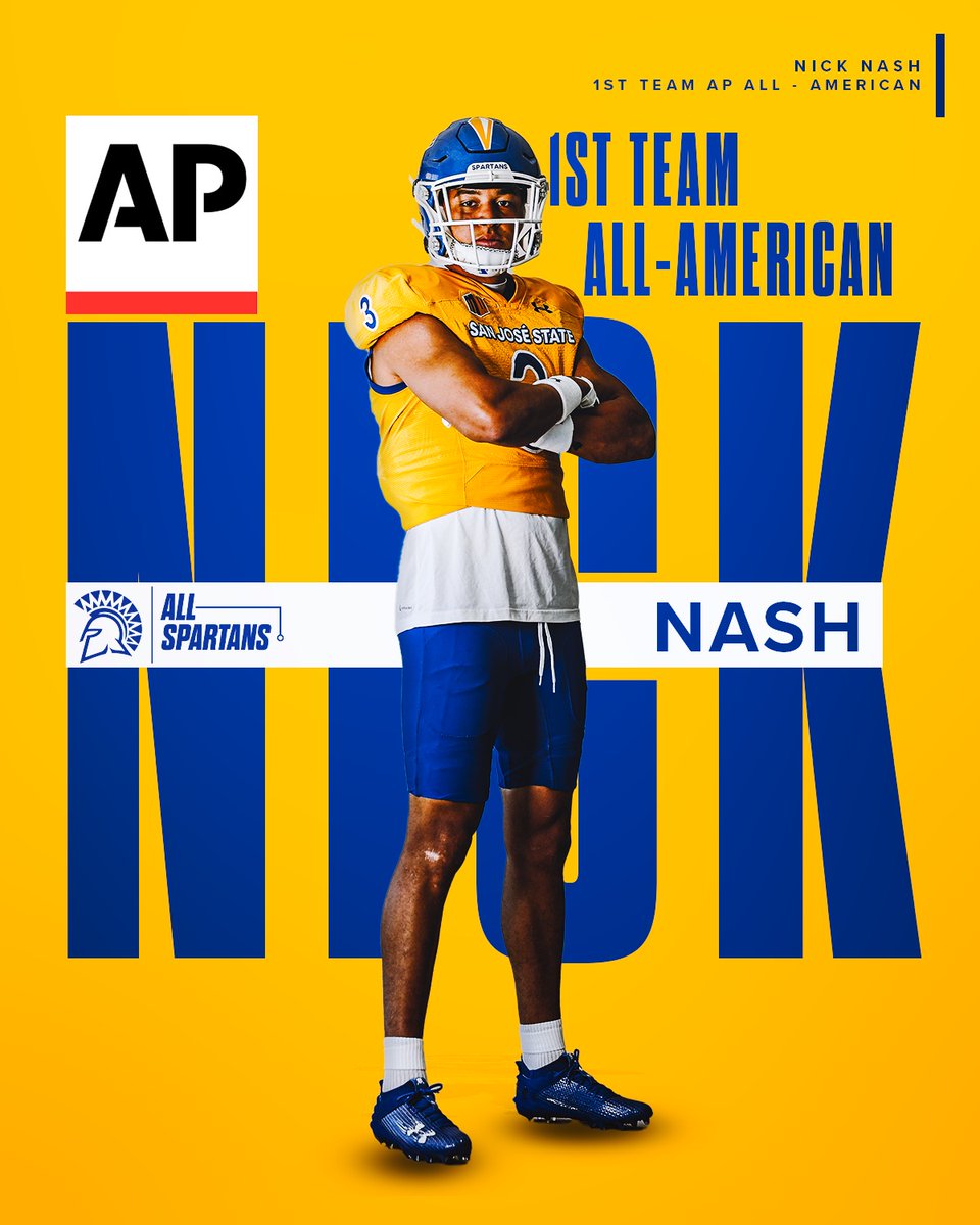 Congratulations <a href="/nick3nash/">Nick Nash</a> on being named to the <a href="/AP/">The Associated Press</a>  All-American First Team ❕ 

1⃣st Team AP All-America Team
1⃣st Team Walter Camp All-America Team
1⃣st Team AFCA All-America Team 
1⃣st Team CBS Sports/247 Sports All-America Team 

🔗| bit.ly/3ZUIxyk 

#AllSpartans |