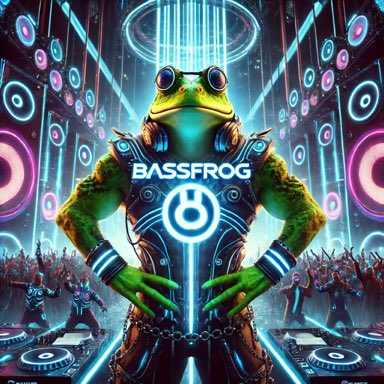 Bassfrog_sol's tweet photo. The glow says it all—Bassfrog leads with power, rhythm, and a bassline that moves armies. 

Neon-lit DJs, massive sound systems, and the iconic ‘BASSFROG’ necklace define the revolution. 

Join the beat. 🐸🔊 

#BASSFROG #solana #memecoin https://t.co/ZVGVnRCiPm