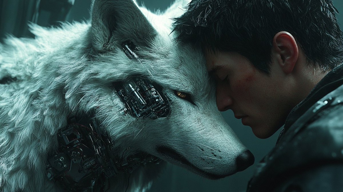 Synth_Cyborg's tweet photo. A wolf rebuilt, a man scarred—and yet their bond is unbreakable. 🐺🤖
When the line between machine and life blurs, does loyalty still feel the same?
Who else can feel the weight of this connection?
#Cyberpunk #AI #FutureWild #SpaceArt https://t.co/NcxIFWWyEF
