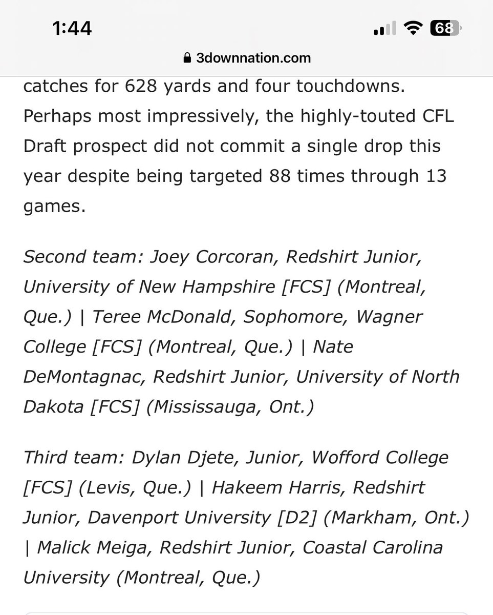 joey_corcoran6's tweet image. Very Blessed to be named a 2nd team all Canadian NCAA player! Always great to be able to represent my country 🇨🇦@TheJCAbbott @3DownNation @KGNonTSN @FootballCanada @NFLCanada