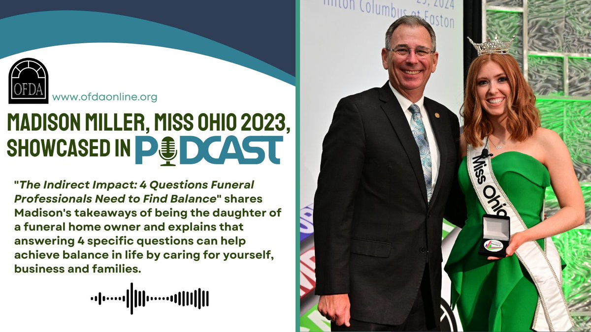 ofdaonline's tweet photo. 🎙️ Miss Ohio 2023, Madison Miller, returns to FD Talks!

In Episode 41, she shares insights on finding balance and the importance of self-care. 💙✨

👉 Tune in now: https://t.co/1MQDUSMUSl

#OFDA #SelfCare #Podcast https://t.co/H35ptxuyd9