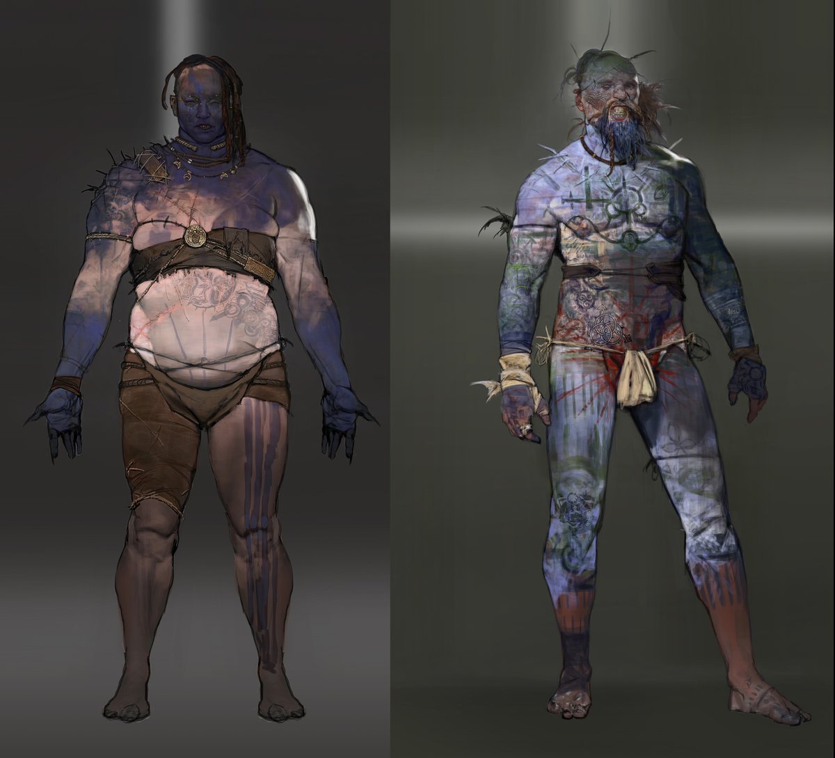 jeffsimpsonkh's tweet photo. Some character designs I did from a cancelled game - I was just tasked with finding some interesting proportions and anatomy.   Was a bit more heavy mental than my usual style but it was alot of fun. https://t.co/uV6tDXYNjb