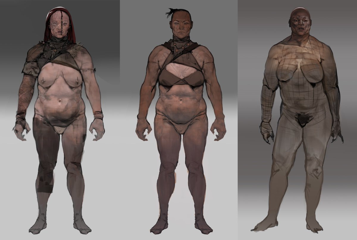 jeffsimpsonkh's tweet photo. Some character designs I did from a cancelled game - I was just tasked with finding some interesting proportions and anatomy.   Was a bit more heavy mental than my usual style but it was alot of fun. https://t.co/uV6tDXYNjb