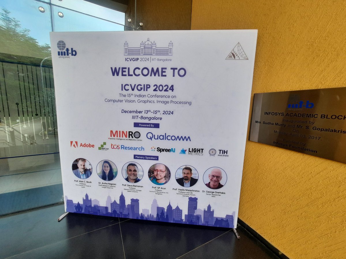 bighungrypigeon's tweet photo. It was great coming back to @IIITB_official to attend and present at #ICVGIP 2024!
Awesome times and tons of learnings involving cool talks with knowledgeable experts 😀
Kudos to the organisers and volunteers, thanks for the amazing organisation 🥳 https://t.co/3kO0VZgDQW