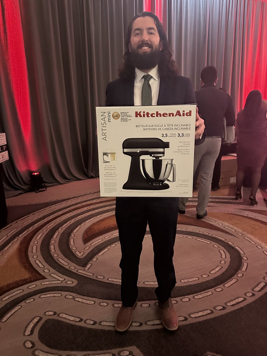 treyjustice's tweet image. Nice win at the company Christmas party last night. #KitchenAid