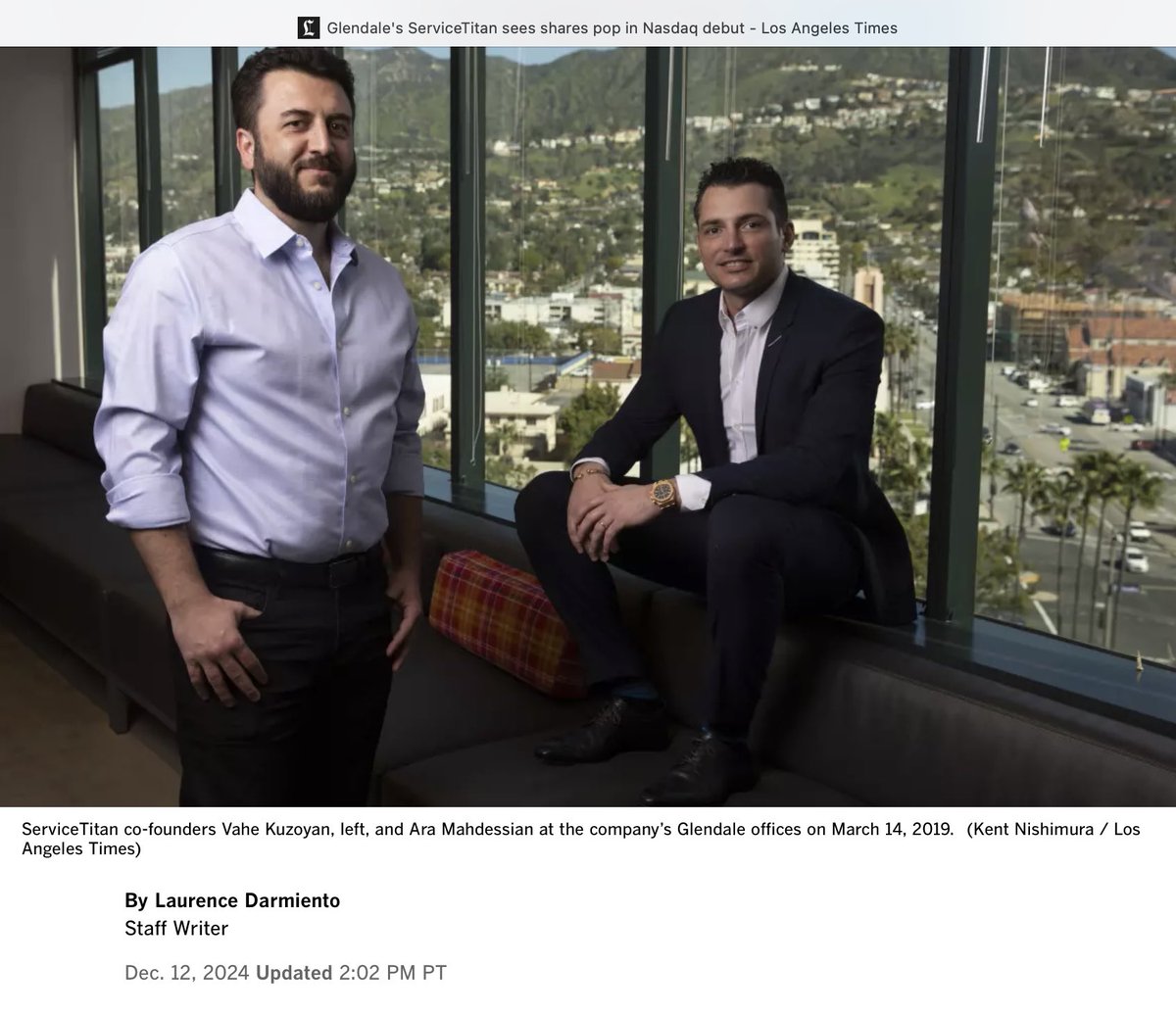 esrailian's tweet image. So proud of my friends! I first met Vahe Kuzoyan and Ara Mahdessian because of our investment group, and I am so grateful. In addition to ServiceTitan (TTAN) having been incredible for investors, users love it of course. They employ thousands of people in U.S. &amp;amp; Armenia, they are…