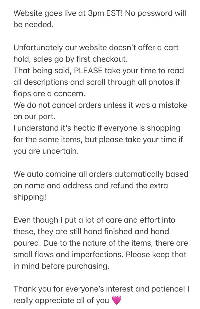 Colorful_Cook's tweet photo. Drop in 1 hour at 3pm EST! If you’re shopping with us, please read 🩷

Early access is now live!

Please stay patient with me if what you were eyeing is sold during early access, it’s a one time opportunity to make it up those who had their items stolen last drop.
There will always be new toys and I’m more than happy to revisit designs.