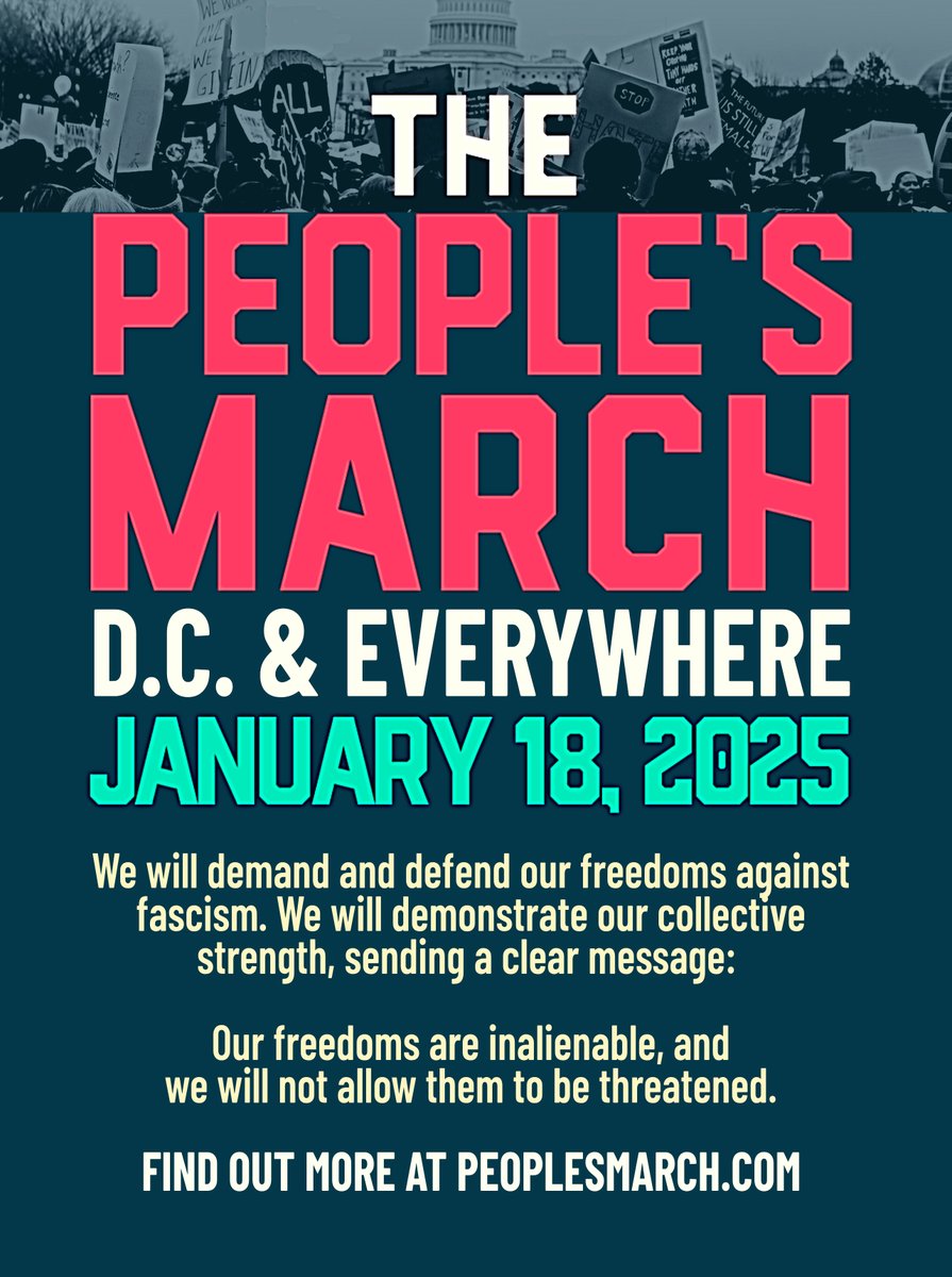 Coste1Costello's tweet photo. 🟥 Save the Date and/or Help Spread the Word by liking and RT. TY 🎉

Tens of Thousands expected for People’s March on Washington ahead of Trump’s inauguration https://t.co/33Xsl1oMMF