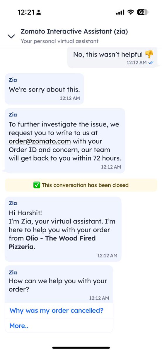 iamfitnesscoder's tweet photo. @zomato @zomatocare 

You guys have taken the money and not delivered the food itself and now I am not even able to reach out to you guys and restaurant switched of there phone https://t.co/5S3CXR8Fle