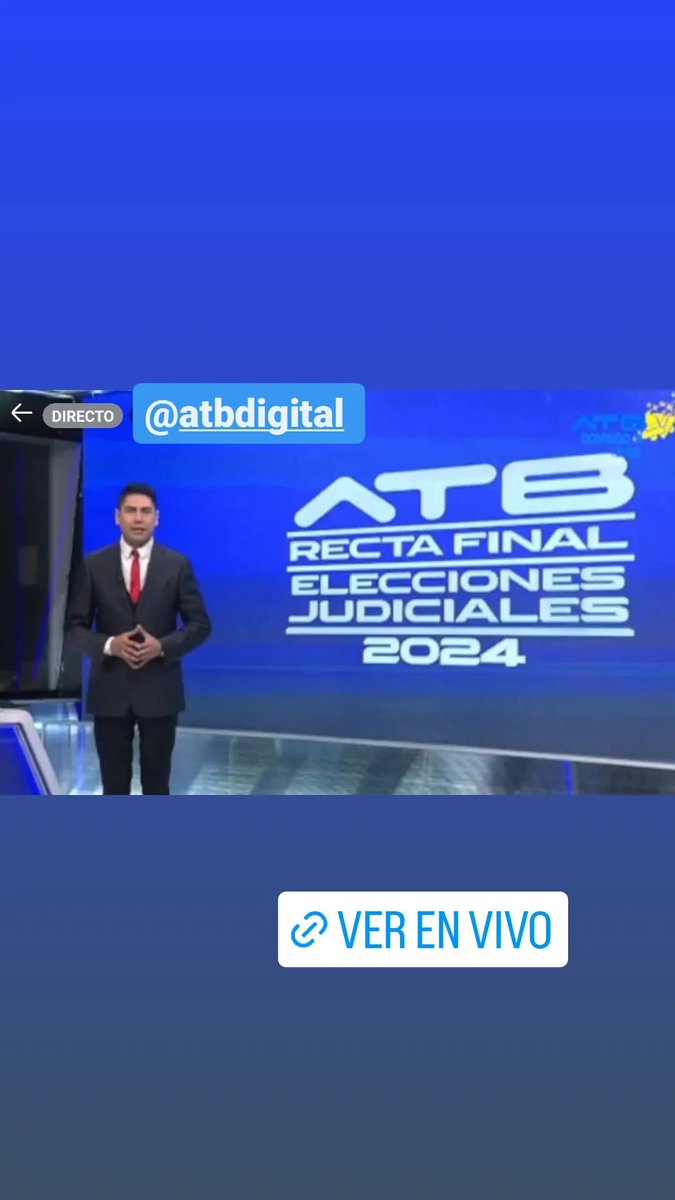 #EleccionesJudiciales
@ATBDigital 
Acompáñanos en nuestra programación especial #RectaFinal2024
6:00 am
12:00 pm
16:00 pm
18:30 pm