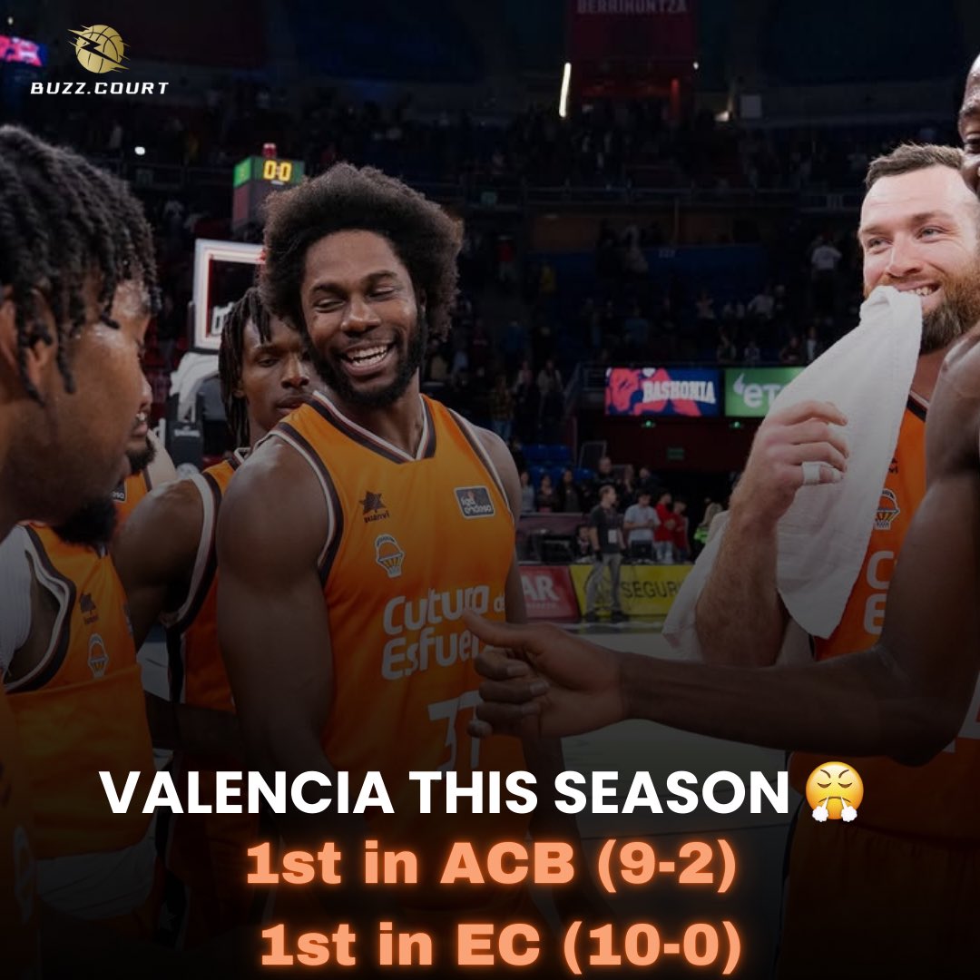 BuzzSport_de's tweet photo. Valencia is absolutely dominating this season in all competitions 😤🔥

#valenciabasket #valencia #euroleague #eurocup #paobc #olybc #baskonia #fener #kkp #kkcz #realmadrid #barçabasket #barcabc https://t.co/Ch8exLsLtm