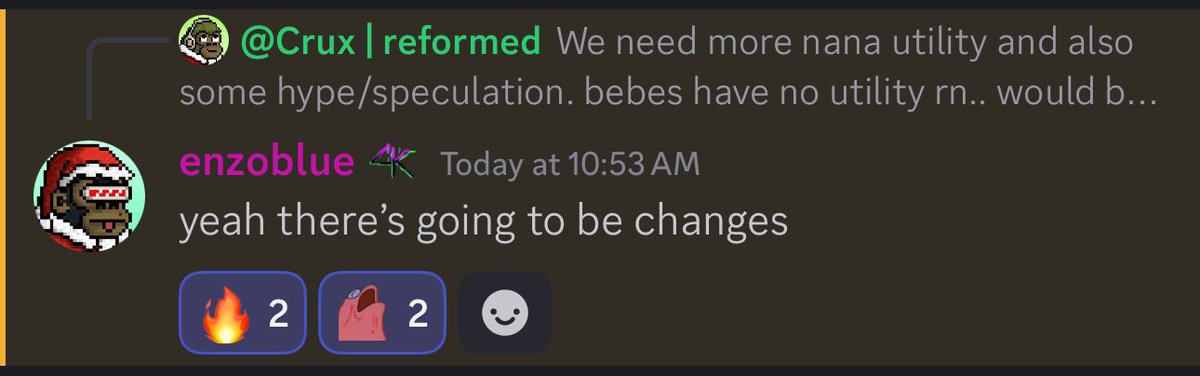 Some alpha for the timeline

$Banana and Baby <a href="/CyberKongz/">CyberKongz</a> have some changes in the works. New utility? New token? 🤷‍♂️

If you missed out on Pudgys/Azuki/Doodles recent run up, no worries

You can stack up on cheap $Banana and baby Kongz now before speculation comes

Don’t say I