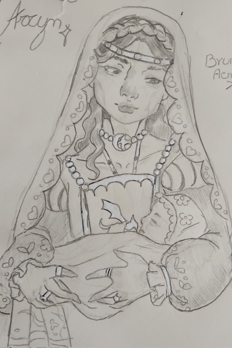 CatOhayo's tweet photo. drawing on paper of the wives of Viserys Targaryen I.
 Aemma 'Arryn' and Alicent 'Hightower'
 #BRart #art #brasilianart #hotd #asoiaf #GOT #fanart #ASOIAF #targeryan #targaryen https://t.co/60oML8uscF