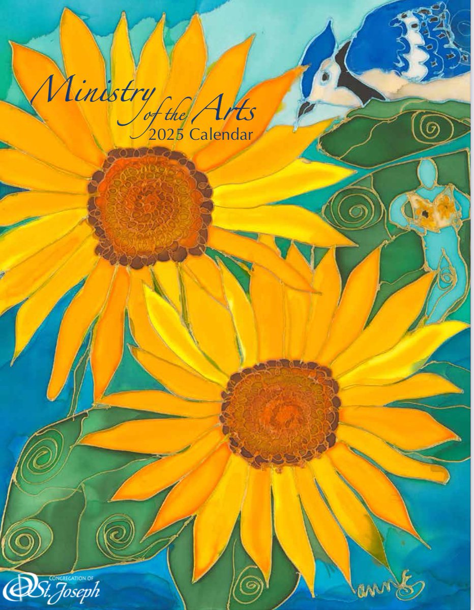 Happy &amp; honoured to share the cover of this American 2025 calendar which goes into prisons - available only in the USA unfortunately. Even I can’t get here in Canada - my artist copy is lost in the postal strike. The original of this painting was commissioned for a library here.