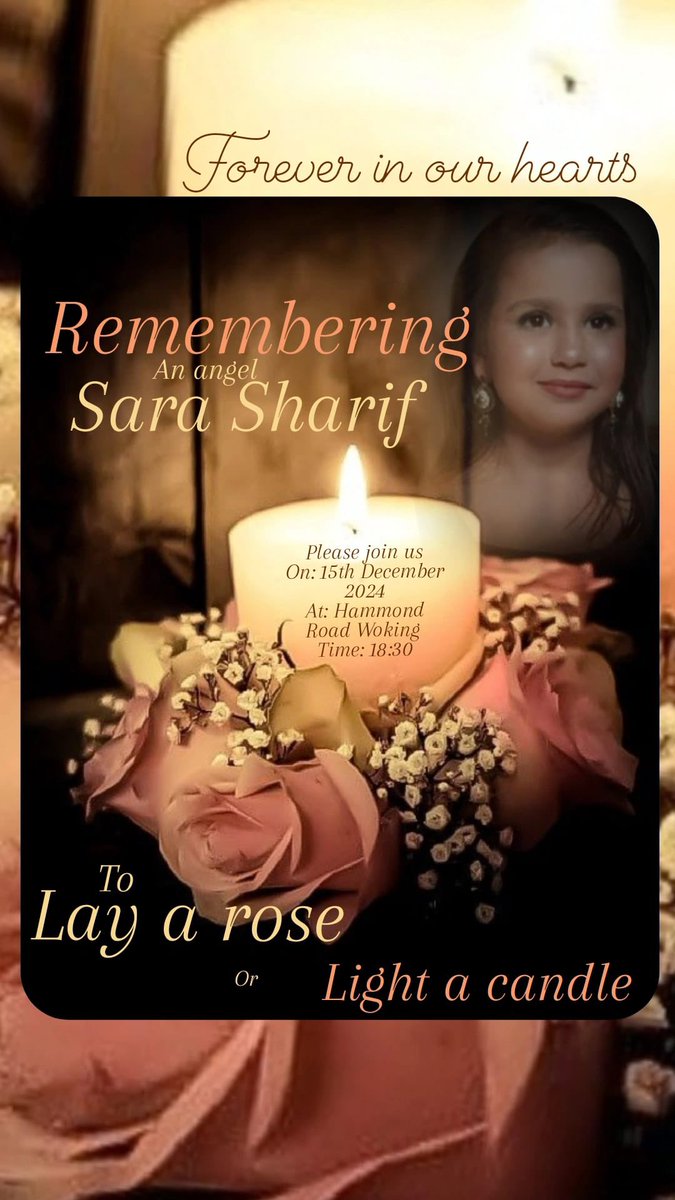 Hundreds of people attended a very moving vigil in memory of Sara Sharif this evening - so many are heartbroken by her loss.