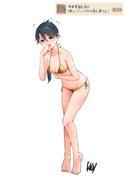 #今年の漢字が金なので金ビキニを貼る 