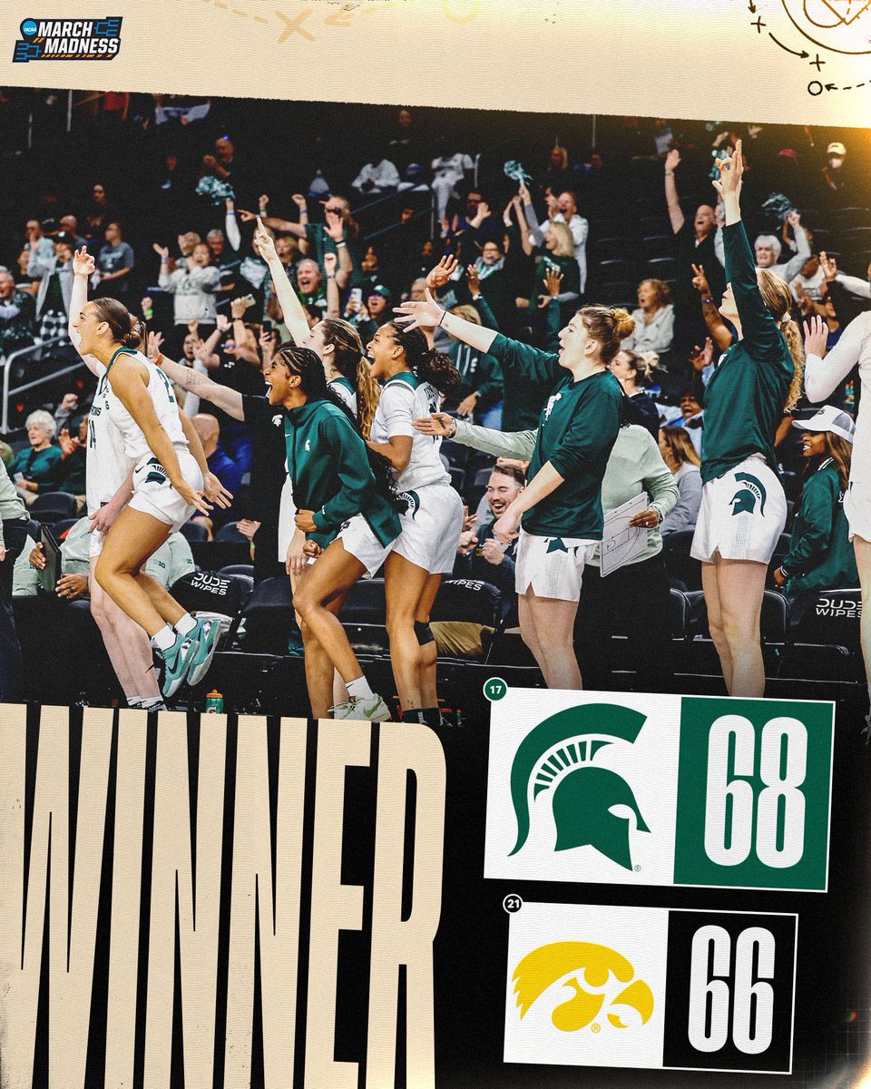 NCAA March Madness (@marchmadnesswbb) on Twitter photo WHAT A WIN FOR THE SPARTANS🙌
No. 17 <a href="/MSU_WBasketball/">Michigan State Women's Basketball</a> took the win over No. 21 Iowa!!
#NCAAWBB WHAT A WIN FOR THE SPARTANS🙌
No. 17 <a href="/MSU_WBasketball/">Michigan State Women's Basketball</a> took the win over No. 21 Iowa!!
#NCAAWBB