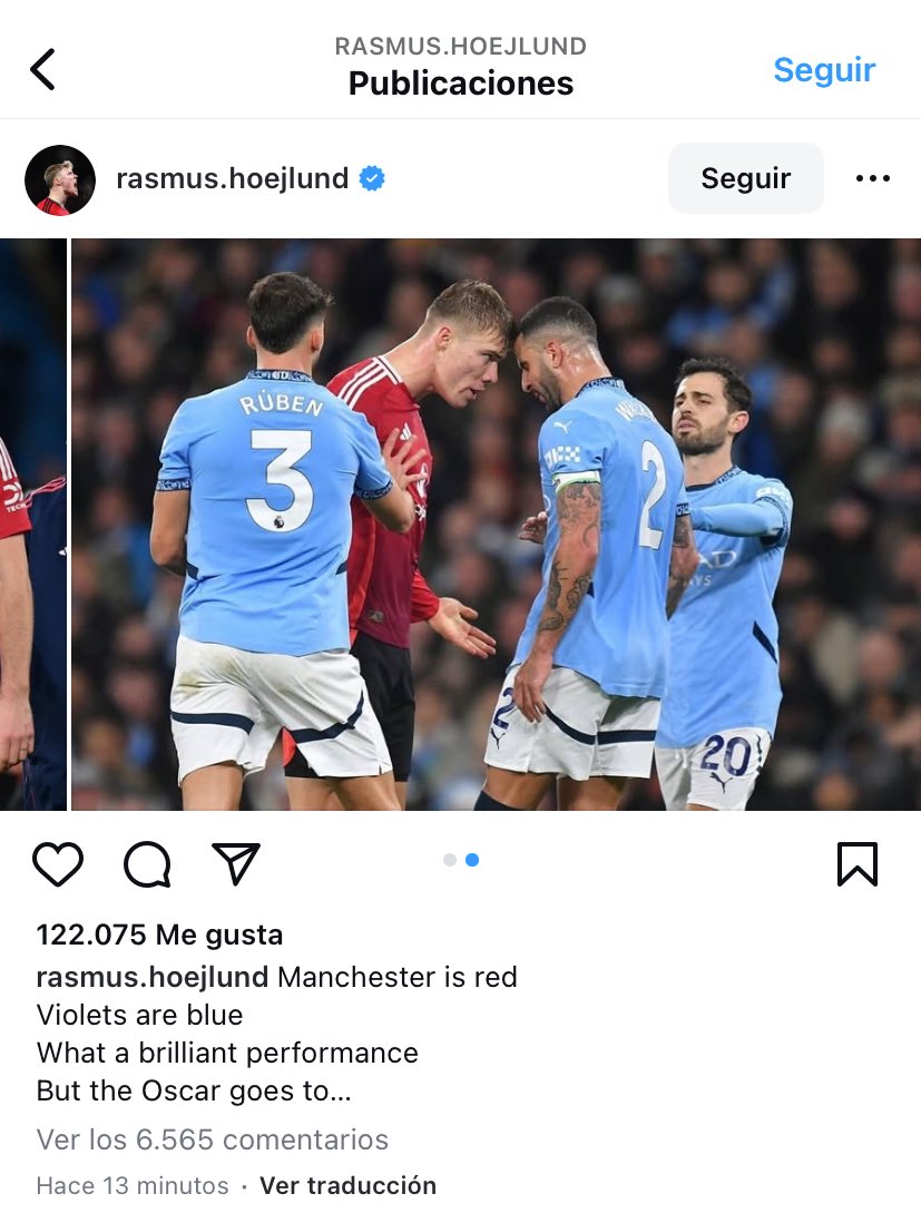 Mercado_Ingles's tweet photo. Rasmus Hojlund en Ig:

“Manchester es rojo
Las violetas son azules
Qué actuación tan brillante
Pero el Oscar es para..." https://t.co/hwfYxrgYqH