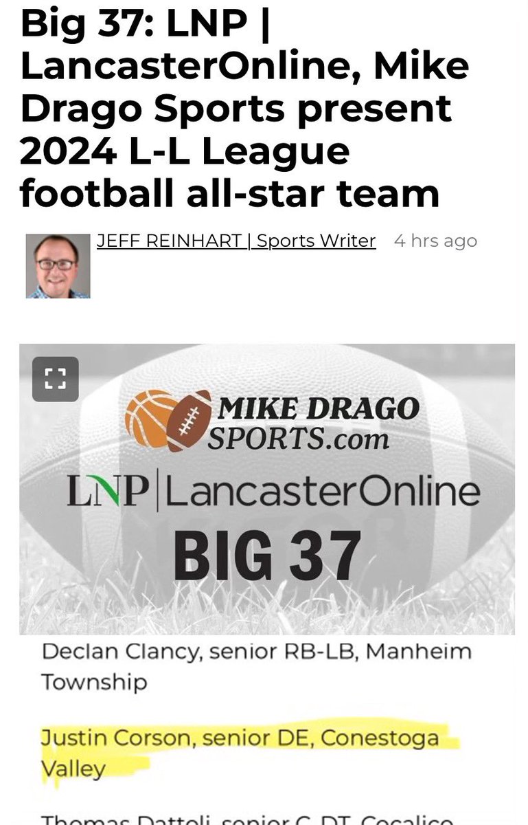 JustinCorson55's tweet image. Honored to make the 2024 big 37 team!