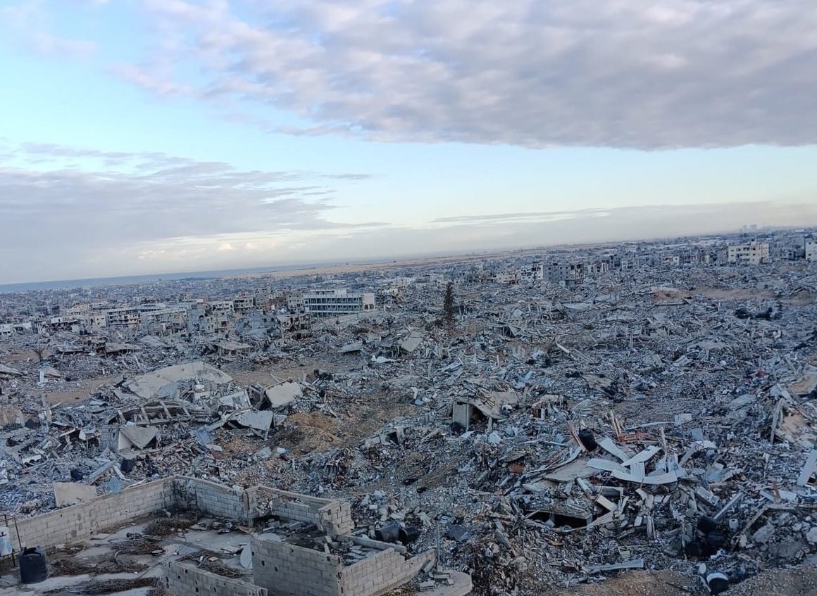 This is what the Israeli forces backed by the US has done to the Tal Al-Sultan neighbourhood in Rafah, Gaza. This was the area where I stayed and worked at the Tal Al-Sultan primary care clinic earlier this year. Israel and Zionism have destroyed it all.