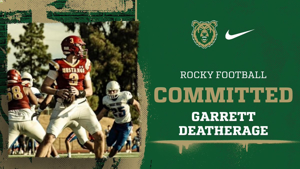 Garrett Deatherage 6’4 220 (@gdeatherage_) on Twitter photo After a great conversation with my parents and coaches, I’m officially committed to <a href="/Rocky_Football/">Rocky Football</a> 🏠
<a href="/SamMoraJr/">Coach Samuel Mora Jr.</a> <a href="/Coach_Stutz/">Chris Stutzriem</a> <a href="/ShipeLMC/">Chris Shipe</a> After a great conversation with my parents and coaches, I’m officially committed to <a href="/Rocky_Football/">Rocky Football</a> 🏠
<a href="/SamMoraJr/">Coach Samuel Mora Jr.</a> <a href="/Coach_Stutz/">Chris Stutzriem</a> <a href="/ShipeLMC/">Chris Shipe</a>